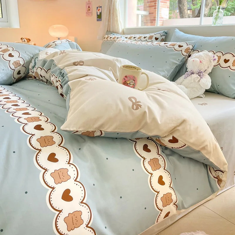 DecorBites™ Cartoon Printed Cotton Duvet Cover for Kids & Teens Beddings