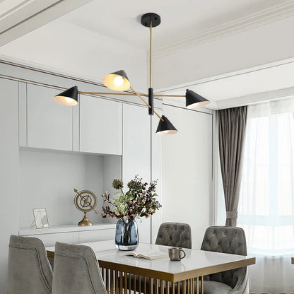 DecorBites™ Cone Shade Chandelier: Minimalist Nordic Design for Living and Dining Rooms