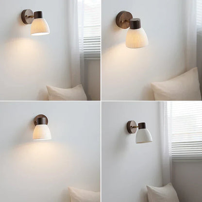 DecorBites™ Ceramic Walnut Wood Wall Light - Modern Nordic Bar Reading Bedside Lamp