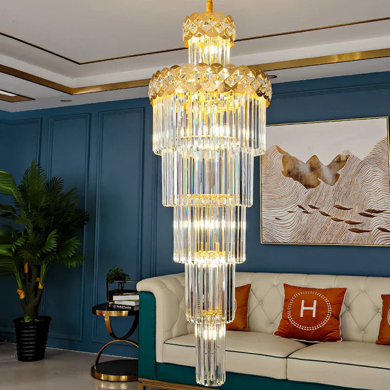 DecorBites™ Light Luxury Crystal Chandelier for Elegant Living Spaces