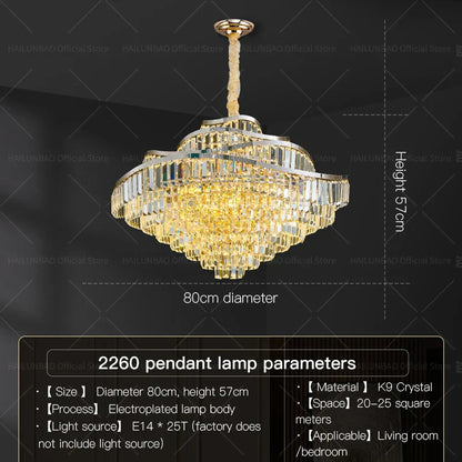 DecorBites™ Crystal Chandelier LED Lighting for Luxury Living Room, Bedroom, Dining Room