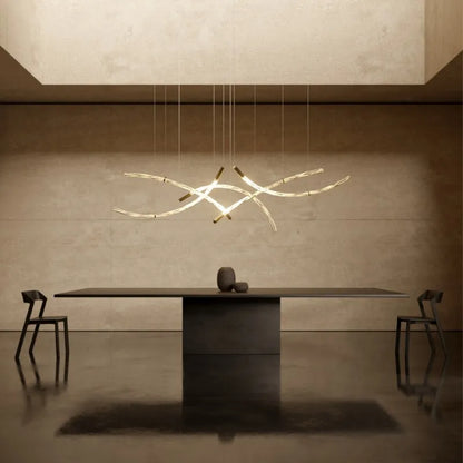 DecorBites™ Crystal Chandelier Pendant Light for Stairs Living Room Kitchen Island Dining Bar