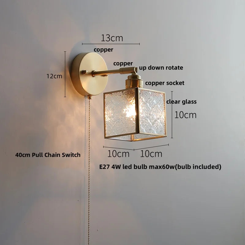 DecorBites™ Glass Wall Light Sconce Modern Nordic Bedside Lamp Aisle Hallway Balcony Lighting