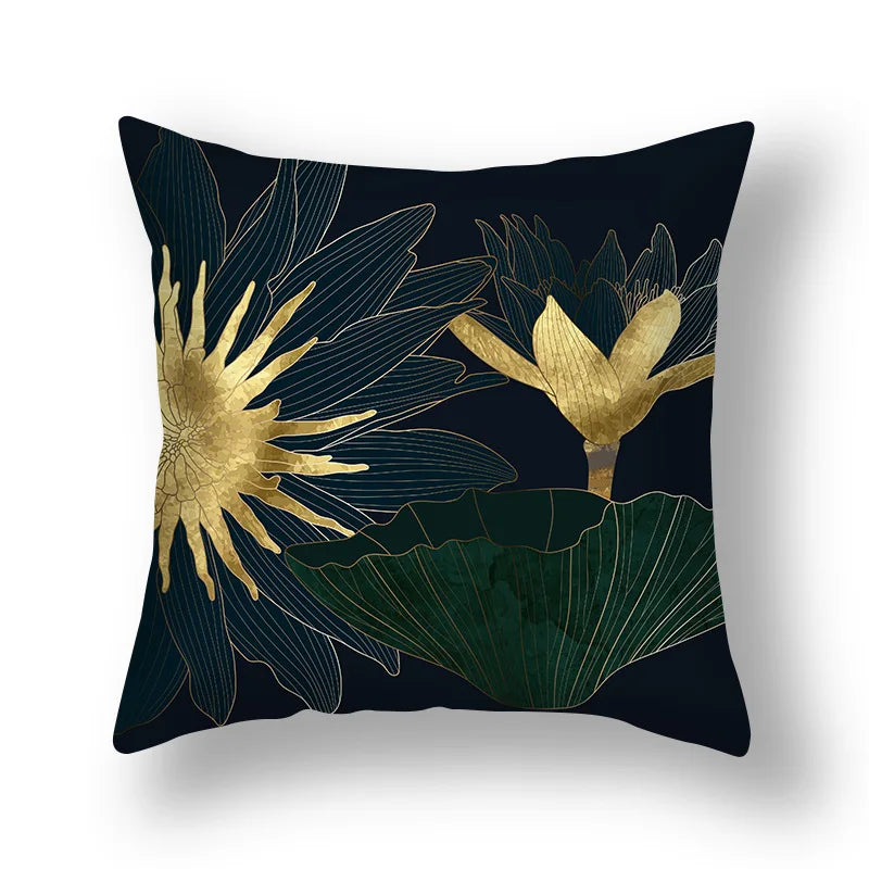 DecorBites™ Ginkgo Leaves Print Sofa Pillowcase 45x45cm Modern Nordic Chair Cushion Cover