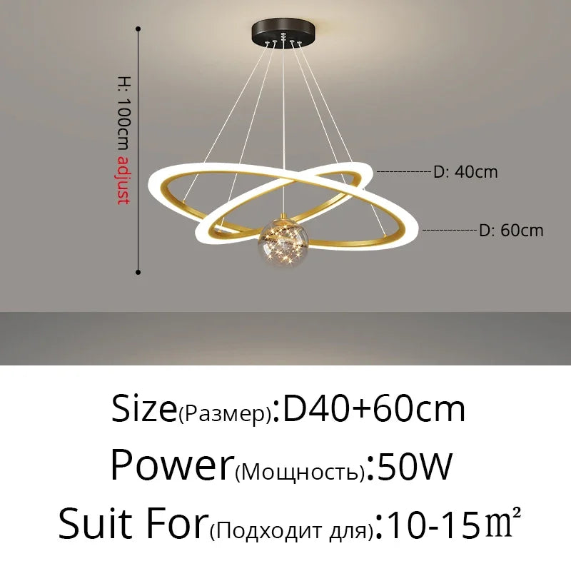 DecorBites™ LED Star Chandeliers: Modern Dimmable Lighting for Living Room Bedroom Decor