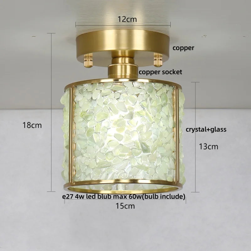 DecorBites™ Copper Canopy LED Ceiling Light Glass Crystal Nordic Modern Decor for Home