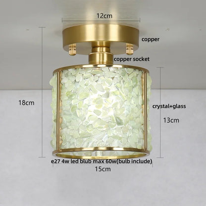 DecorBites™ Copper Canopy LED Ceiling Light Glass Crystal Nordic Modern Decor for Home