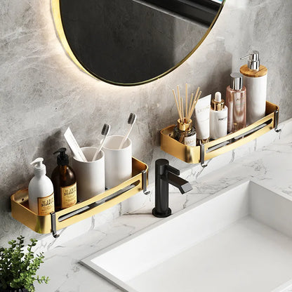 DecorBites™ Aluminum Bathroom Corner Shelf - Wall Mounted Shower Storage Holder
