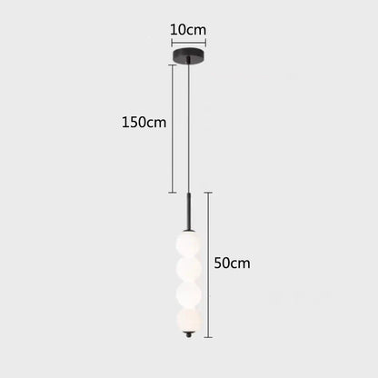 DecorBites™ LED White Pearl Glass Pendant Lights for Kitchen Bar Decor - Bubble Hanging Lamp