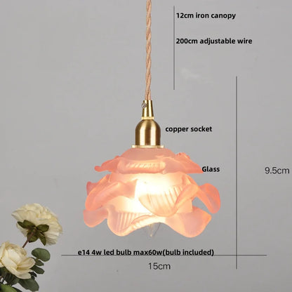 DecorBites™ Amber Copper LED Pendant Light Glass Hang Lamp for Reading Aisle Café Home