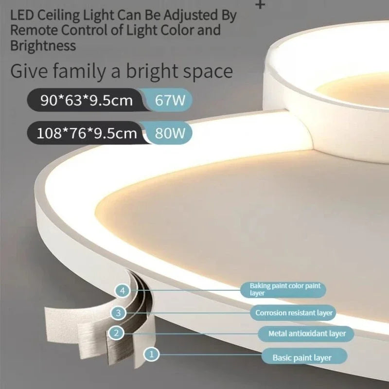 ™ LED Ceiling Chandelier Lights with Remote Control for Living Room, Bedroom, Dining Room
