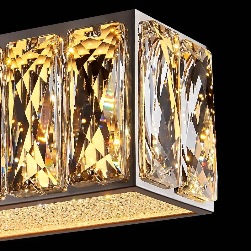 DecorBites™ Crystal Chandelier LED Golden Modern Luxury Ceiling Home Interior Shop