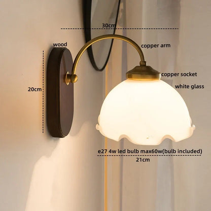 DecorBites™ Glass Copper LED Wall Lights - Nordic Modern Bedroom Bathroom Living Room Lamp
