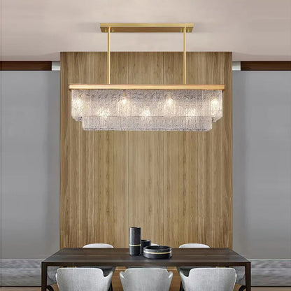 DecorBites™ Crystal LED Chandelier: Minimalist Luxury Lighting for Dinning Table
