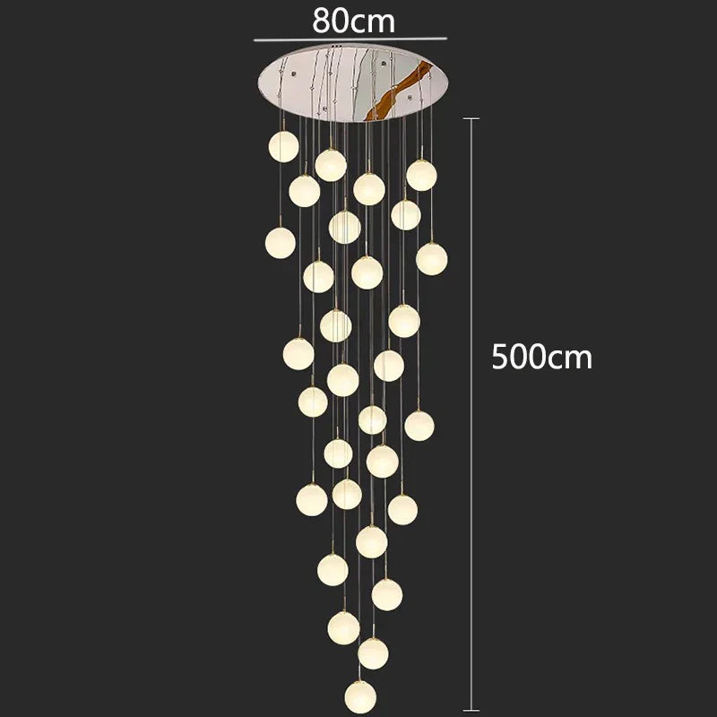 DecorBites™ Crystal Chandelier Stair Pendant Light Modern Interior Lighting for Living Room