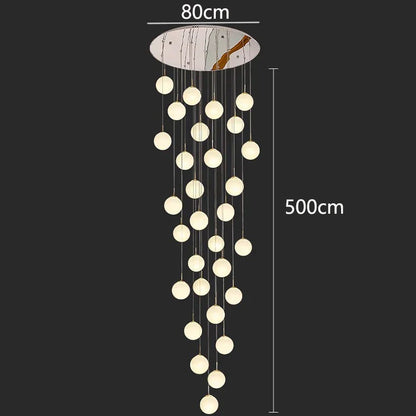 DecorBites™ Crystal Chandelier Stair Pendant Light Modern Interior Lighting for Living Room