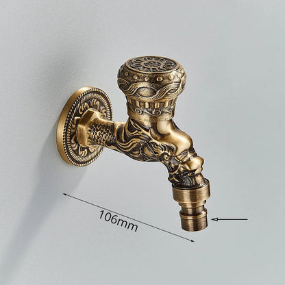 DecorBites™ Antique Brass Wall Mounted Washing Machine Faucet for Bathroom, Outdoor, Garden, Bath, Toilet