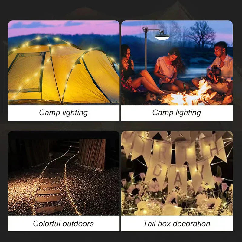 DecorBites™ LED Camping Light Strip 8M Length Waterproof Outdoor Garden Decor Lamp