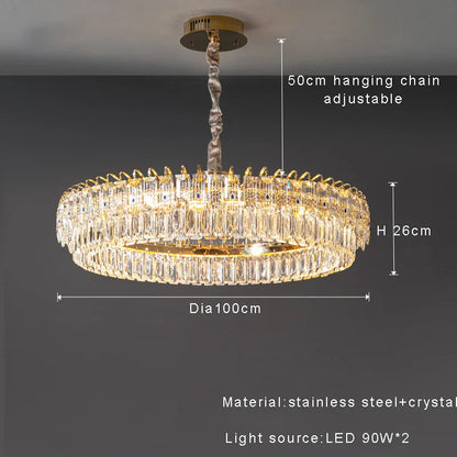 DecorBites™ Crystal Ceiling Chandelier, Nordic Luxury Double Lampara for Dining Table