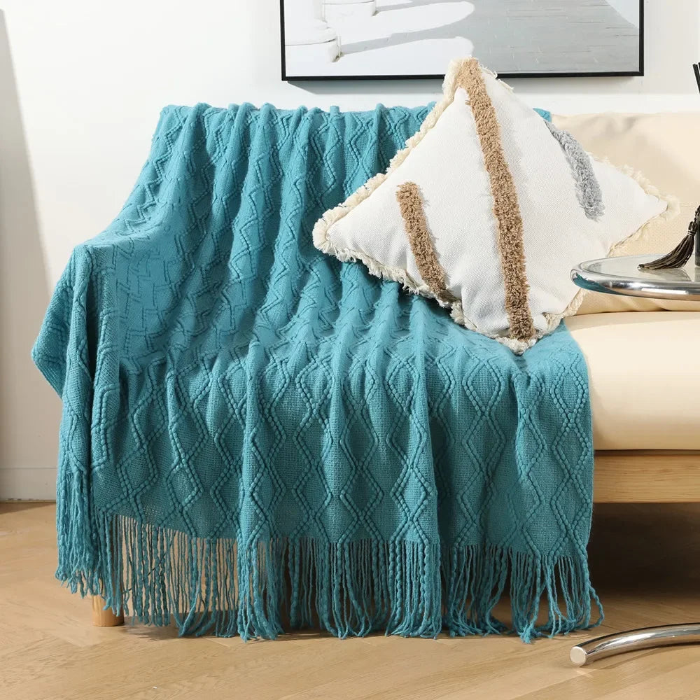 ™ Knitted Woolen Blanket - Cozy Home Accent and Travel Essential