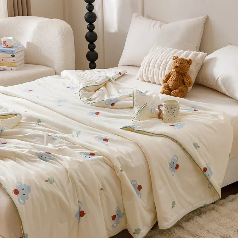 DecorBites™ Cooling Summer Blanket | Soft & Breathable Natural Plant Comforter