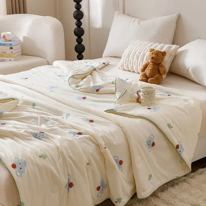 DecorBites™ Cooling Summer Blanket | Soft & Breathable Natural Plant Comforter