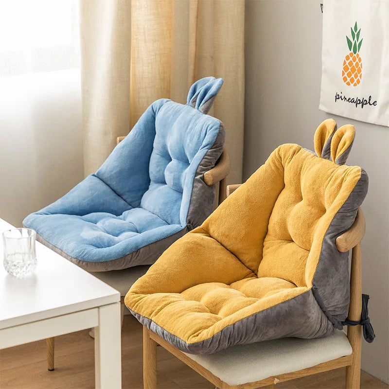 DecorBites™ Cartoon Velvet Chair Cushion with Back Support