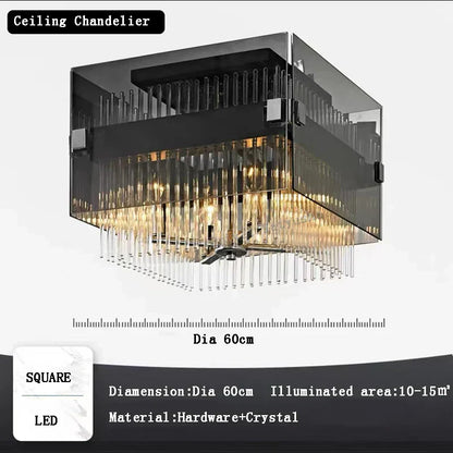 DecorBites™ Crystal Glass Pendant Chandelier for Luxe Dining Room Decor