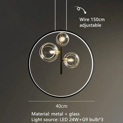 DecorBites™ Clear Glass LED Chandelier: Modern Nordic Hall Parlor Lighting Fixture