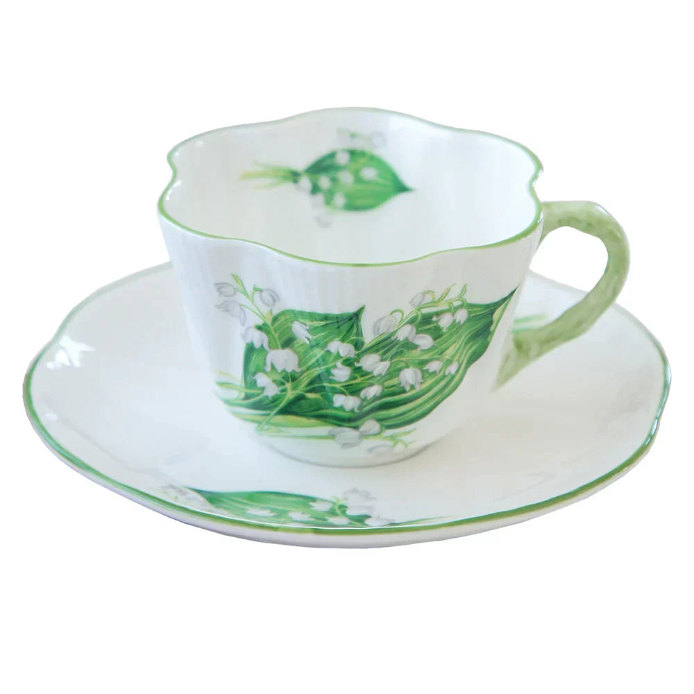 DecorBites™ Bone China Coffee Cup and Saucer Set for Home and Office