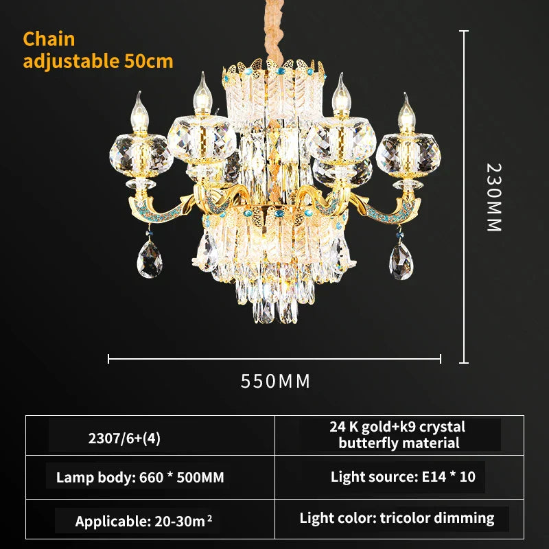 DecorBites™ Crystal Candle Chandelier for Luxury Living Room, Bedroom, and Dining Room