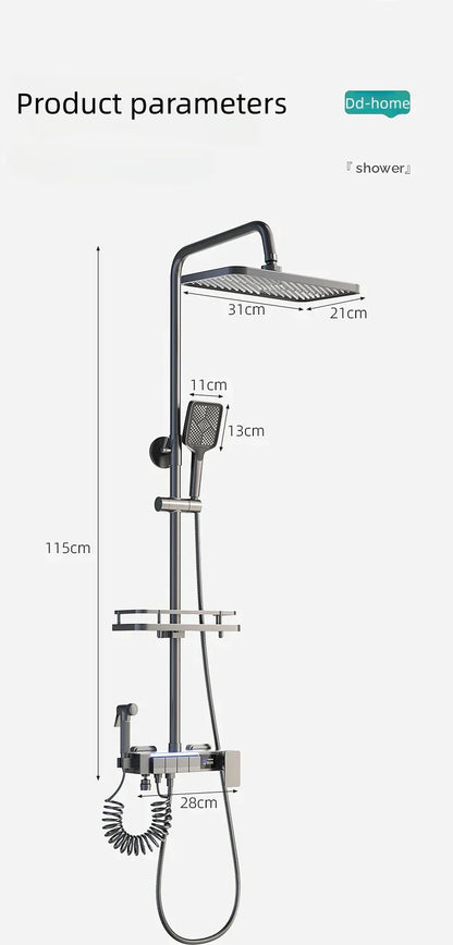 DecorBites™ Electric Sunflower Rainfall Showers System: Modern Hygienic Thermostat Set for Smart Bathrooms