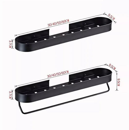 DecorBites™ Alumium Bathroom Shelf with Towel Bar and Corner Storage Shelf