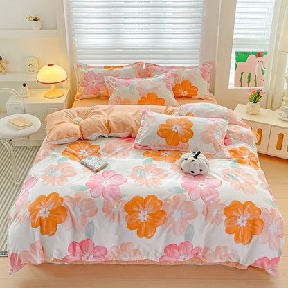 DecorBites™ Cozy Cotton Bedding Set for Double Bed, Autumn Winter Duvet Cover Kit