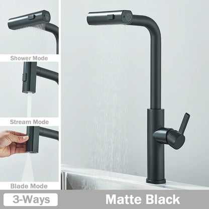 DecorBites™ 3 Functions Kitchen Faucet - Flexible Pull Out Mixer Tap with 360° Sprayer