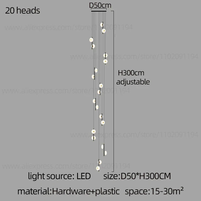 DecorBites™ LED Oval Chandelier for Modern Indoor Lighting in Bedroom and Living Room