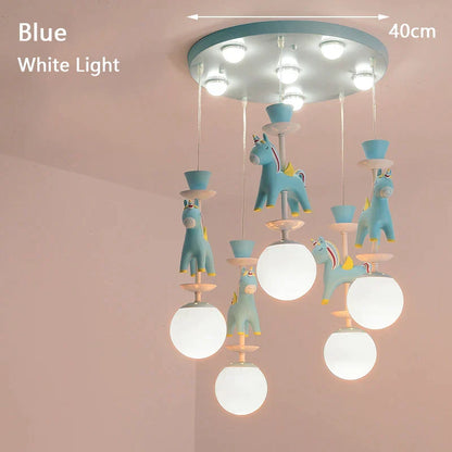 DecorBites™ Kids Dream Carousel Chandelier: Modern, Creative & Cute Bedroom Pendant Light
