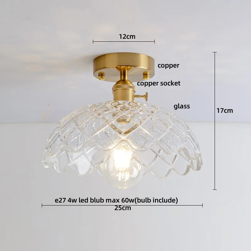 DecorBites™ Crystal Glass LED Ceiling Lamp Modern Luxury Interior Lighting Fixture