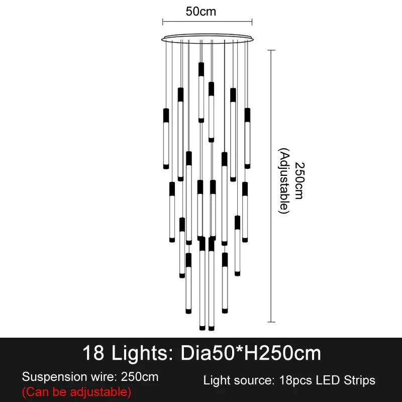 DecorBites™ Elegant LED Chandelier for Staircase & Living Room Décor