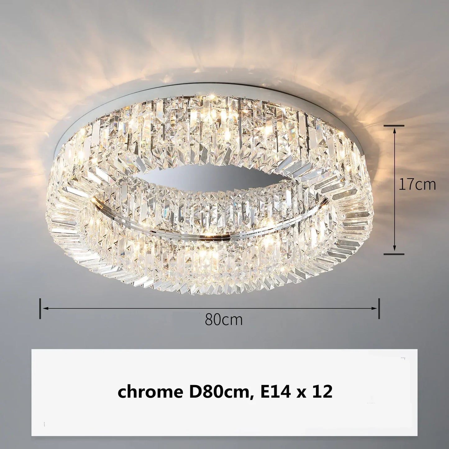 DecorBites™ Crystal Gold Ceiling Light for Dining Room, LED Chandeliers Living Room Decoration