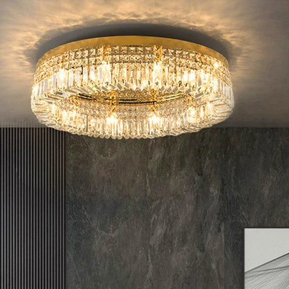 DecorBites™ Crystal Gold Ceiling Light for Dining Room, LED Chandeliers Living Room Decoration