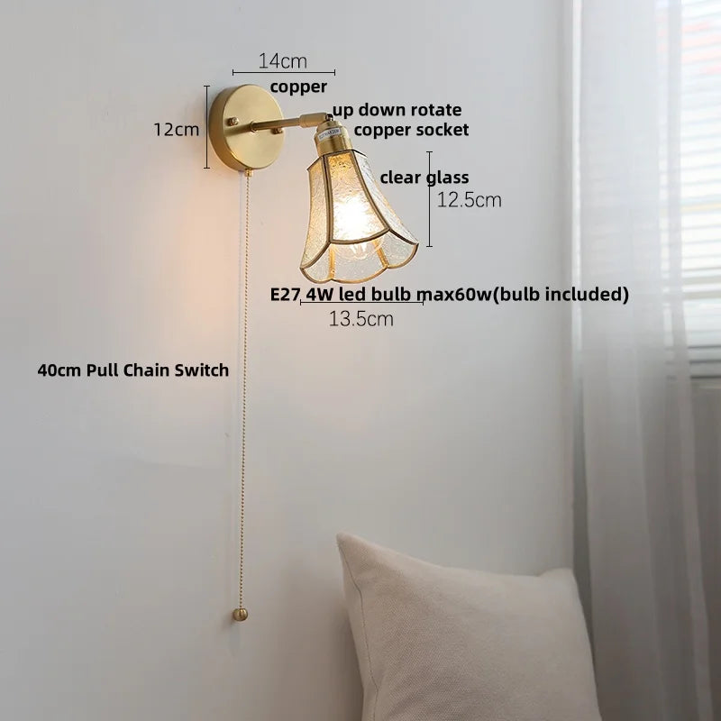 DecorBites™ Glass Wall Light Sconce Modern Nordic Bedside Lamp Aisle Hallway Balcony Lighting