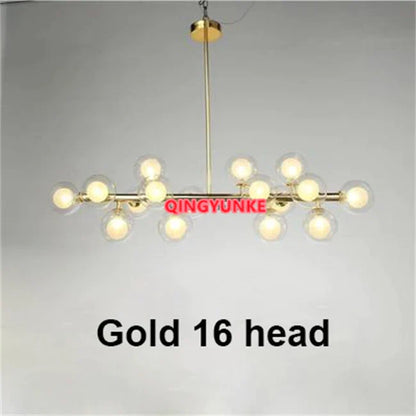 DecorBites™ Glass Ball Chandelier for Living Room - Modern Nordic Kitchen Island Ceiling Light