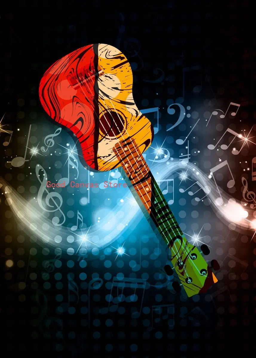 Abstract Electric Guitar Canvas Print - Music Wall Art by DecorBites™