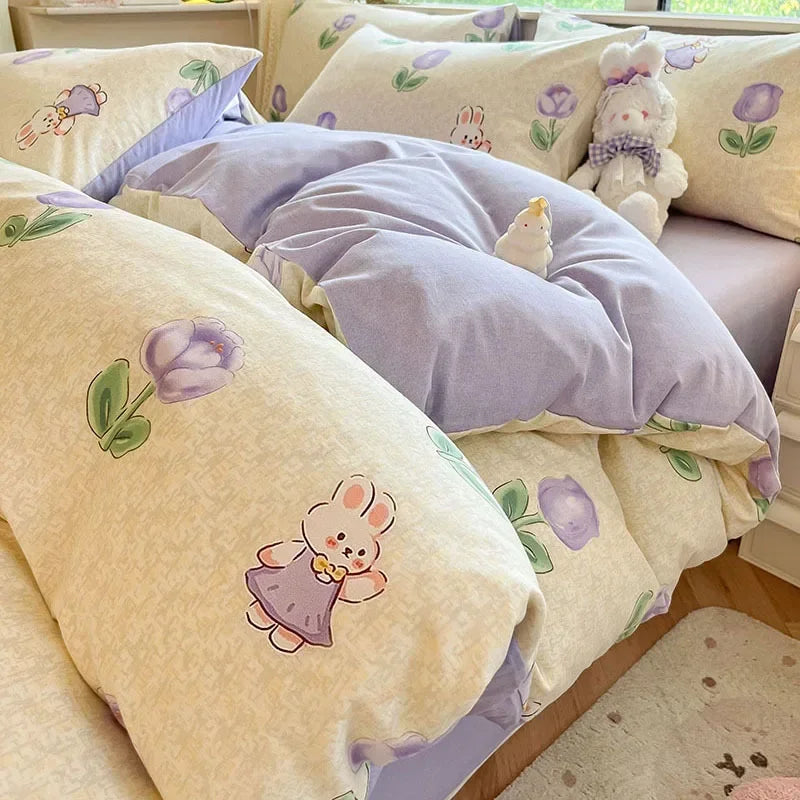 DecorBites™ Cozy Cotton Bedding Set: 160X210cm Quilt Cover for Adults, Warm & Soft Duvet Cover