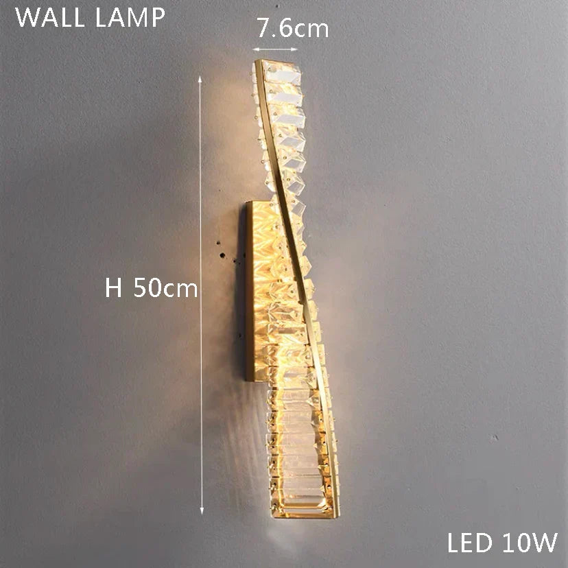 ™ Gold Crystal Copper Ceiling Lamps LED Modern Home Room Decor Lighting