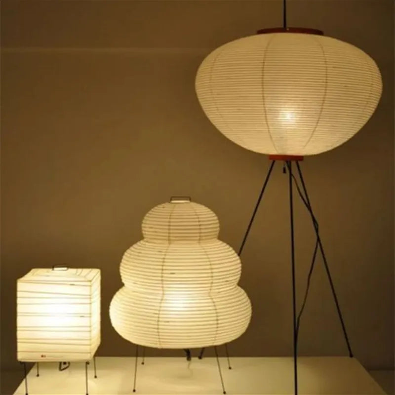 DecorBites™ Japanese Rice Paper Floor Lamp Modern Wabi Sabi Lantern Light