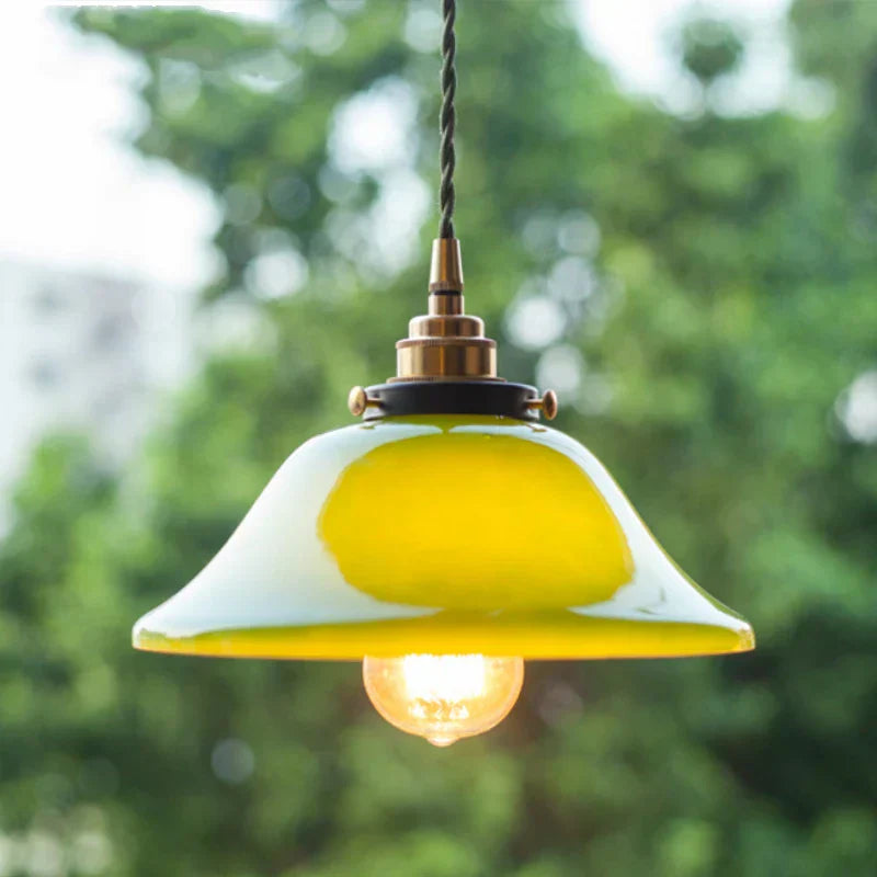 ™ Green Glass LED Pendant Light for Home, Restaurant, Bar, and Loft Style Decor.