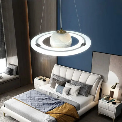 DecorBites™ Children's Planet Earth Pendant Lamp: Acrylic Space Star Theme LED Hanging Light