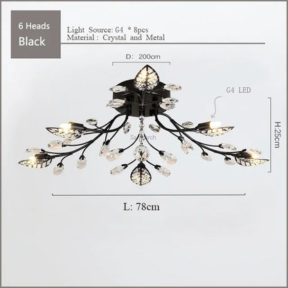 DecorBites™ Crystal Ceiling Chandelier LED Fixture Lights for Living Room Bedroom by Samsarah Lighting